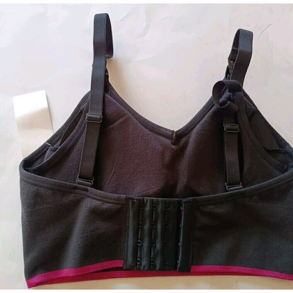 Leading Lady Nursing Bra W Pads Size Small Black Pink Trim Wireles Maternity New - Picture 3 of 6